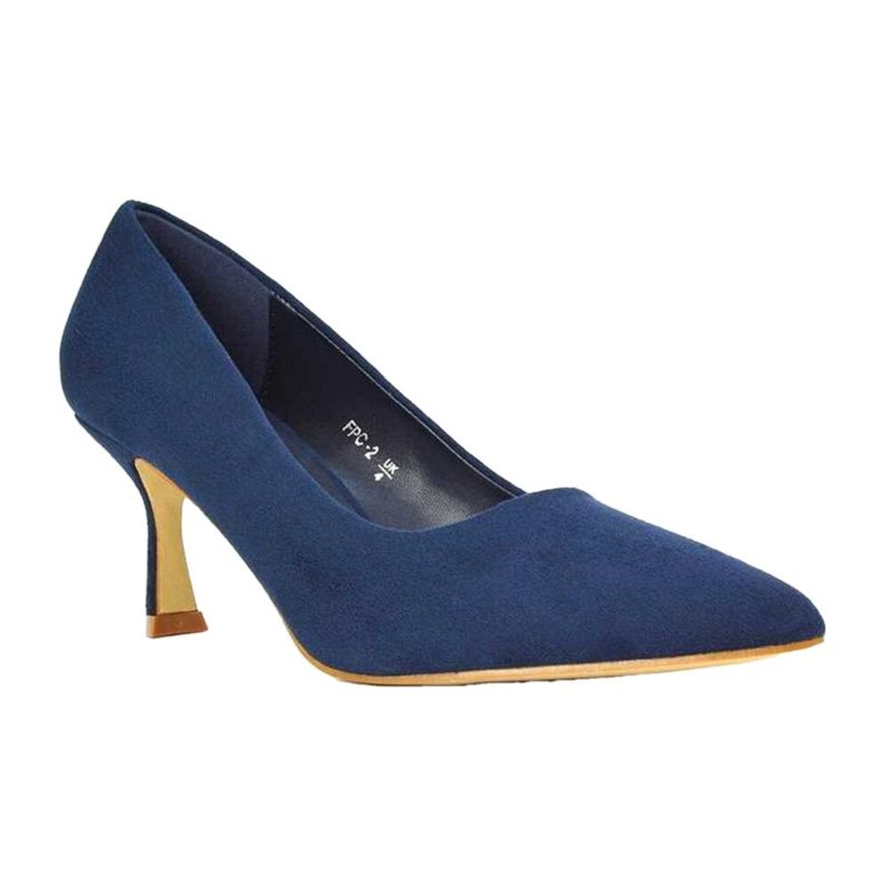 XY London Womens/Ladies Lisa Pointed Mid Stiletto Court Shoes / Navy